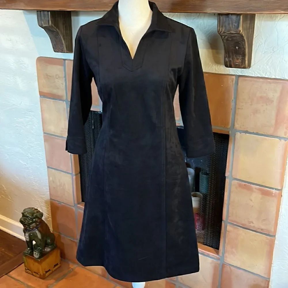 J. McLaughlin black Caelin Faux Suede Dress, XS!